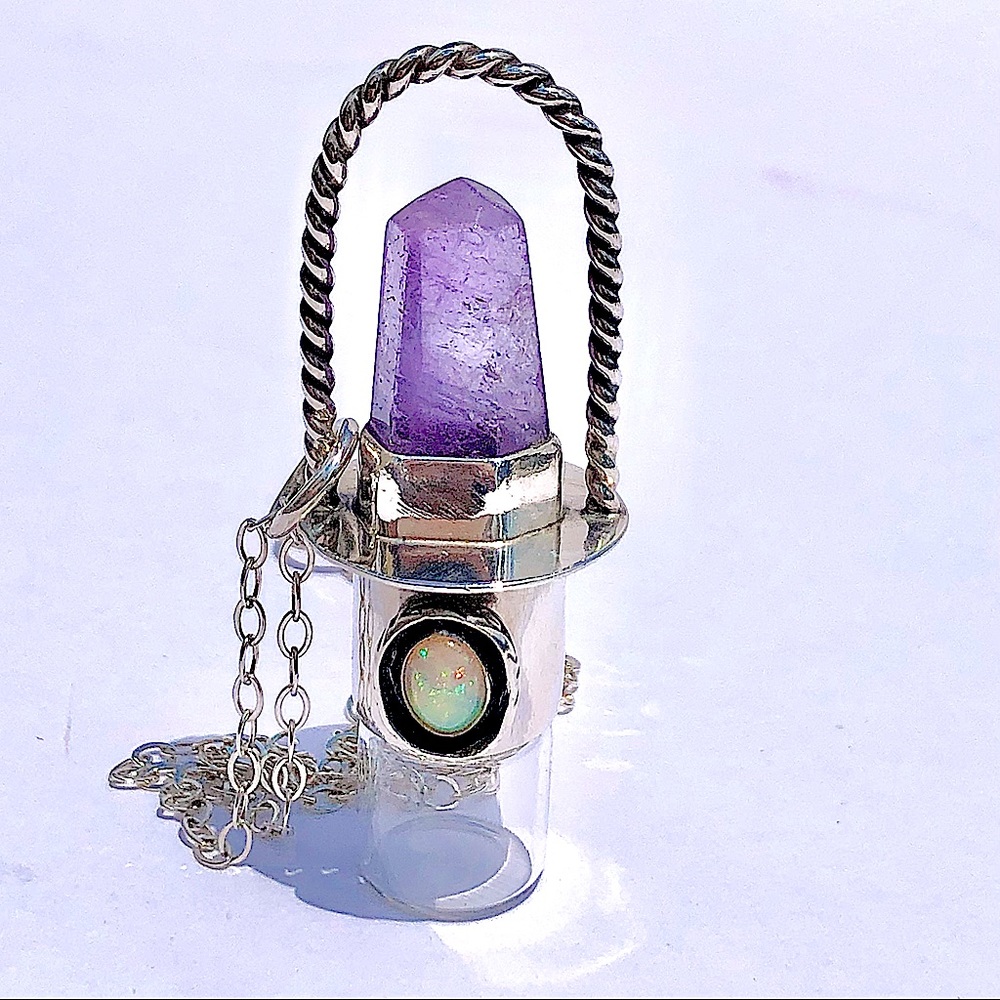 RARE - Roadkill Gems (RKG) Necklace Sterling Silver Amethyst/Opal